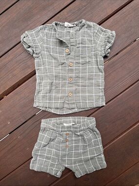 City Mouse - Green Plaid Short Set
